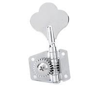 WQAPVHBG Bass Tuners, Steel Bass Tuning Pegs, Silver Open Machine Heads with Chrome Gear as Practical Accessories for Using by Musical Instrument Enthusiasts or Professionals, 1Pcs