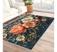 WQBQKKX 3D Boho Rugs,Bohemian Large Rug Plants Non Slip Machine Washable Short Low Pile Rug for Kitchen Dining, Hallway, Office(Pink 46)-90x120cm