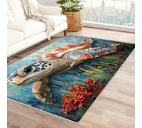WQBQKKX 3D Small carpet Bathroom Rug ocean Cute Animals Non-Slip Floor Mat Decorative for Home/Bathroom/Kitchen/Indoor(Green 54)-210x300cm