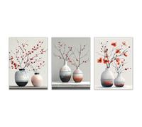 WQBQKKX 3PCS Wall Art For Kitchen Minimalist Boho Large Canvas Wall Art,Orange,white Pictures For Living Room Bedroom Home Decorations-30x45cmx3 Unframed