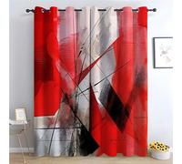 WQBQKKX Abstract Line Curtains Eyelet Soft Thermal Insulated Geometric Textured Farmhouse Curtains Leaf Printed Eyelet Rustic Drapes Window Treatment-52 W x 84" L (Pack of 2)