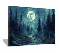 WQBQKKX Black And White Canvas Wall Art Landscape Poster Bathroom Poster Pictures for Wall Bedroom(Blue 43)-70x100cm Framed