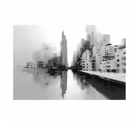 WQBQKKX Black And White Canvas Wall Art Prints City Pictures for Living Room Bedroom Kitchen Hallway Stairs Wall Decor(Grey 69)-60x80cm Unframed