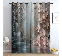 WQBQKKX Boho Abstract Line Blackout Bedroom Curtains Retro Boho Home/Office Artistic Decor Vivid Insulated Energy Efficient Shades for Bedroom Living Room-42 W x 72" L (Pack of 2)