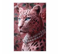 WQBQKKX Colourful Animal Canvas Wall Art Retro Posters Prints Paintings for Home Living Room Bedroom Decoration(Pink 46)-80x110cm Unframed