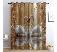 WQBQKKX Green Plant Curtains Elegant Boho Home/Office Artistic Decor Vivid Floral Insulated Energy Efficient Shades for Bedroom Living Room-42 W x 72" L (Pack of 2)