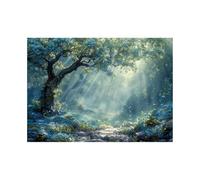 WQBQKKX Landscape Poster Tree Of Life Modern Canvas Wall Art,Blue,grey Painting Pictures For Living Room Bedroom Wall Decor-30x45cm Unframed