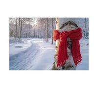 WQBQKKX Nature Winter Landscape Canvas Wall Art Painting Abstract forest Prints Poster Spring Wall Decor for Gallery Living Room Bedroom(Red 18)-80x120cm Unframed