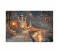 WQBQKKX Nature Winter Landscape Canvas Wall Art Painting Shining Snow Prints Poster Spring Wall Decor for Gallery Living Room Bedroom(Gold 9)-70x100cm Unframed