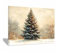 WQBQKKX Nature Winter Landscape Posters Canvas Wall Art Decor Christmas Tree Poster Funny Pictures For Home Living Room Modern Decor Decoration(Red 28)-50x70cm Framed