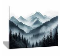 WQBQKKX White Canvas Wall Art Landscape Prints Poster Spring Wall Decor for Gallery Living Room Bedroom(Grey 63)-80x120cm Framed