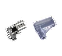 WQBQXNY 100/200pcs flag type plug-in spring terminal+sheathed L-shaped elbow cold pressed connection terminal wire connector(4.8set 200pcs,2)