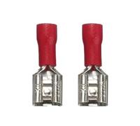 WQBQXNY 100/50/10pcs Female Crimp Terminal 2.8mm 4.8mm 6.3mm Insulated Spade Wire Connector Electrical Wiring Cable(6.3mm red Female,50pcs)