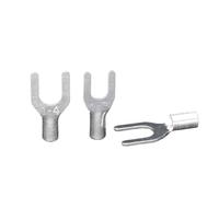 WQBQXNY UT0.5/1/1.5/2.5/4/6/10/16/25/35 Copper Brass U Fork Type Wire Cable Electrical Connector Lug Spade Crimp Terminal(30Pieces UT4-5,Copper)