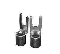 WQBQXNY UT6-4/5/6/8/10 6mm2 Wire Cable Connection Copper U Plate Fork Electrical Connector Lug Spade Non Insulated Crimp Terminal(UT 6-5 (Copper),Quantity-50Pieces)