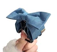 WQCMH 4 Pc Denim Fabric Hair Clip Bow Clip Women'S Elegance Back Of The Head Updo Grip Elegant Shark Hairpin Headpiece (Light blue)