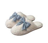 WQCMH Lindas Pantuflas con Lazo de Mariposa para Mujeres Invierno Calor Interior Comodidad Transpirabilidad Suela Suave Zapatos Casuales para el Hogar