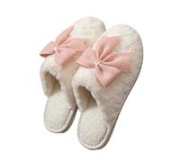 WQCMH Lindas Pantuflas con Lazo de Mariposa para Mujeres Invierno Calor Interior Comodidad Transpirabilidad Suela Suave Zapatos Casuales para el Hogar
