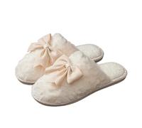 WQCMH Lindas Pantuflas con Lazo de Mariposa para Mujeres Invierno Calor Interior Comodidad Transpirabilidad Suela Suave Zapatos Casuales para el Hogar