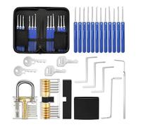 WQCMH Lock Pick Set Locking Picking Tools with Training Keyed Padlocks Practice Locks Picking Toolkit for Beginner and Locksmith Training(A)