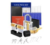 WQCMH Lock Picking Kit Lock Pick Set with Transparent Training Locks Key Extractors & Locks Picking Tools for Lockpicking, Guide for Beginner and Locksmith Training(J)