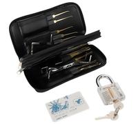 WQCMH Lock Picking Kit Lock Pick Set with Transparent Training Locks Key Extractors & Locks Picking Tools for Lockpicking, Guide for Beginner and Locksmith Training(O)