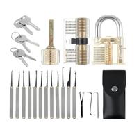 WQCMH Lock Picking Kit Lock Pick Set with Transparent Training Locks Key Extractors & Locks Picking Tools for Lockpicking, Guide for Beginner and Locksmith Training(A)