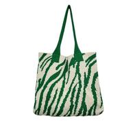 WQCMH Pattern Crochet Bag Large Capacity Women Handbag Shoulder Bag Simple Knitted Tote For Teen Women Girls Bolsa(Green)