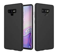 WQCSH Compatible with OnePlus 7 Case Ultra Thin Anti Shockproof Anti-Fall Cover Silicone Scratch Protective Liquid Silicone Rubber Phone Case +1*Free Screen Protector (Black, Samsung Galaxy Note 9)