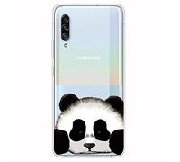 WQCSH Compatible with Samsung Galax A90 5G Case Ultra Thin Anti Shockproof TPU Silicone Painted Pattern Scratch Resistant Cover+1PCS Screen Protector-Panda