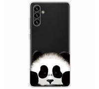 WQCSH Compatible with Samsung Galaxy A13 5G/A04 S Case Ultra Thin Anti Shockproof TPU Silicone Painted Pattern Scratch Resistant Cover+1PCS Screen Protector-Panda