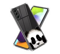 WQCSH Compatible with Samsung Galaxy S23 Plus Case Plus Thin Anti Shockproof TPU Silicone Painted Pattern Scratch Resistant Cover+1PCS Screen Protector-Panda