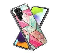 WQCSH Compatible with Samsung Galaxy S23 Ultra Case Ultra Thin Anti Shockproof TPU Silicone Painted Pattern Scratch Resistant Cover+1PCS Screen Protector-Red Marble