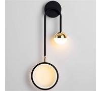 WQCSH Wall Lamp LED Energy Conservation Efficient Night Light Modern Simplicity Originality Retro Style Applicable to Bedroom Living Room Beside The Sofa Corridor Study Indoor-Black