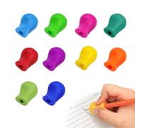 WQEDVN 10PCS Pencil Grips for Children Handwriting, Pen Grips for Kids and Adults, Silicone Writing Aid Grips for Better Handwriting, Perfect for Students, Toddlers, and Preschoolers (Random Colours)