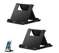 WQEDVN 2 PCS Mobile Phone Stand for Desk, Mobile Stand, Phone Holder for Desk, Multi-angle Cell Phone Stand, Adjustable, Compatible with All Phones(Black)