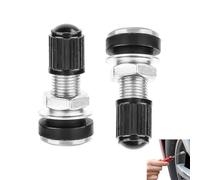 WQEDVN 2 PCS Tubeless Tyre Valve Stems with Dust Caps, Tyre Valve Metal Valve Stems, for Car & Motorcycle Tyres
