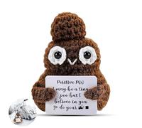 WQEDVN Funny Positive Poo, Cute Things, Poop Emoji Gifts, Mini Knitting Doll with Positivity Card, Soft Good Luck Gifts, For Adult Kids Lovers Birthday Thanksgiving Christmas (Brown)