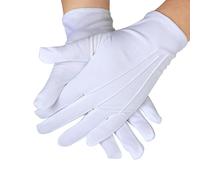 WQEDVN White Masonic Gloves Men, White Santa Gloves, For Wedding Server Parade Formal Guard Police Formal Tuxedo Jewelry Inspection