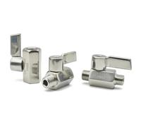 WQGQPXOB 304 Mini Ball Valve Sanitary Grade 1/8 1/4 3/8 1/2 3/4 Thread Stainless Steel Handle Self made Water Oleic Acid(NPT-MALE TO MALE,1/8 Inch)