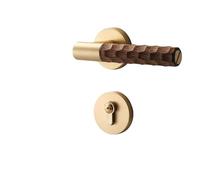 WQGQPXOB Chinese Door Lock Indoor Bedroom Inner Silent Magnetic Handle Wooden Split(Light Gold Yulin Aromatherapy)