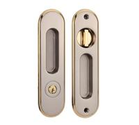WQGQPXOB European Simple Sliding Door Lock Kitchen Bathroom Balcony Handle Hook zinc Alloy Digging Hand(8022 titanium black gold)