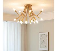 WQHPLMD 16 Light Hemp Rope Rustic Decoration Home Boho Ceiling Light Farmhouse Ceiling Light Flush Mount Industrial Retro Vintage Sputnik Coastal Lighting for Bedroom Dining Room Kitchen Closet