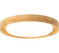 WQHPLMD 19 INCH Nordic Round LED Kitchen Ceiling Light Log Wood Ceiling Light Flush Mount Ultra-Thin Acrylic Shade Farmhouse Vintage Transmission Ceiling Lamp for Dining Room Bedroom Living Room