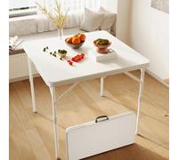 WQHPLMD 34" Folding Table, Portable Square Folding Card Table, Picnic Tables with Collapsible Legs & Carrying Handle
