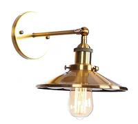 WQHPLMD Adjustable Angle Wrought Iron Wall Light Creative Retro Old Fashioned Wall Lamp for Loft Hallway Bedside Metal Cafes Study Room Wall Sconce