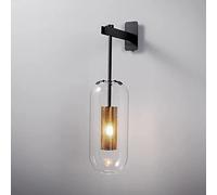 WQHPLMD Art Nouveau Iron Glass Wall Light - Bedroom, Living Room, Kitchen Lighting
