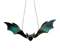 WQHPLMD Bat Decorations 4.72 Inch Hanging Bats Acrylic Bat Wall Hanging with Chain Stained Glass Window