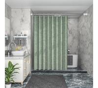 WQHPLMD Bath Shower Curtain with Hooks Linen Look Green, 32x78 inch Bathroom Decorative