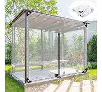 WQHPLMD Clear Tarp Curtains With Grommets,Waterproof Transparent Tarpaulin Side Panels With Zipper,Weatherproof Outdoor Curtains,Pergola Gazebo Patio 0.3mm Pvc Tarp Cover Sheet,W×H-1.6×2.5m
